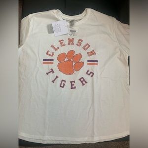 Clemson Tigers Women's Vintage Days Easy T-Shirt - White Gameday Couture Large